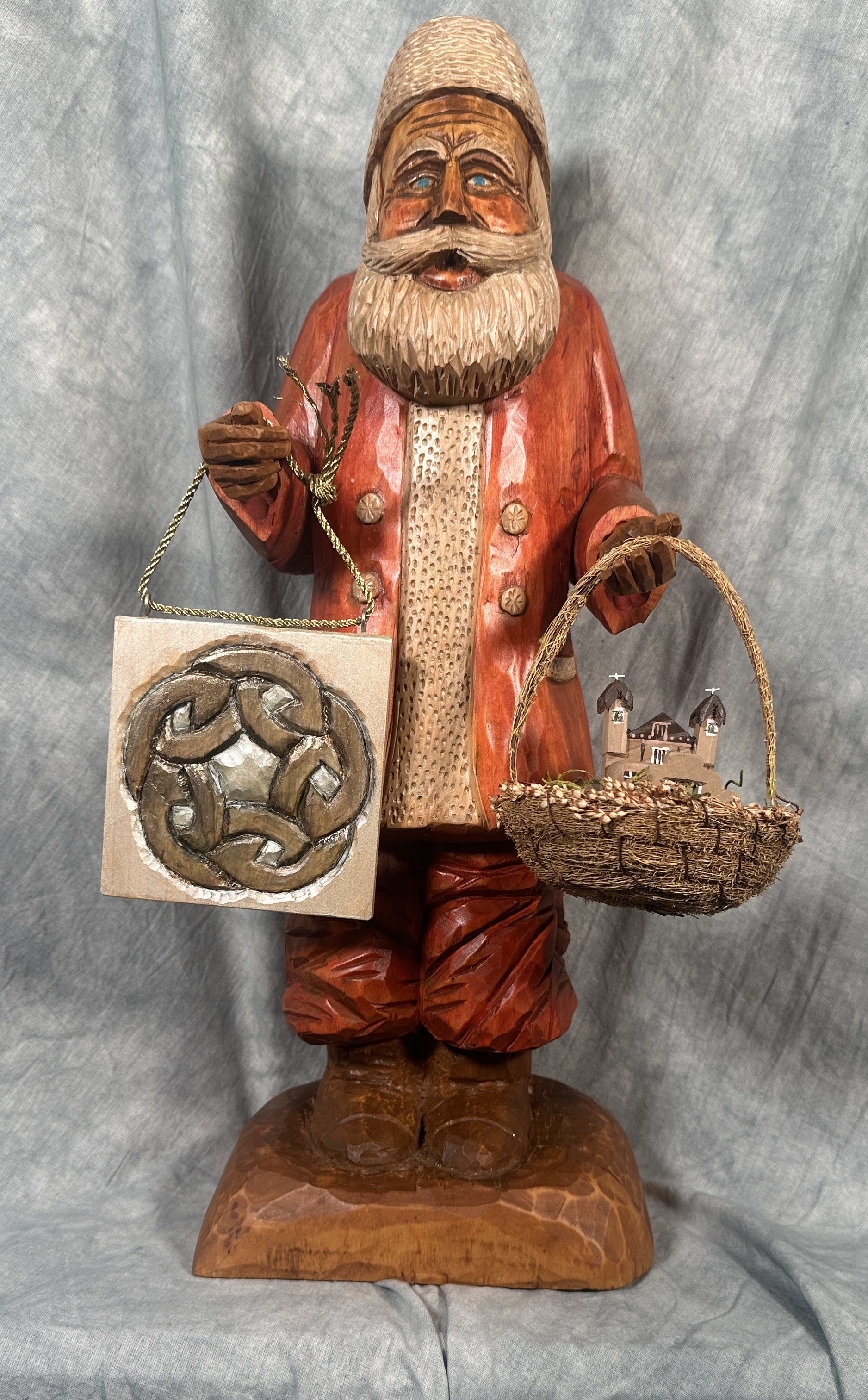 Hand-carved Father Christmas figure by Paul Bolinger