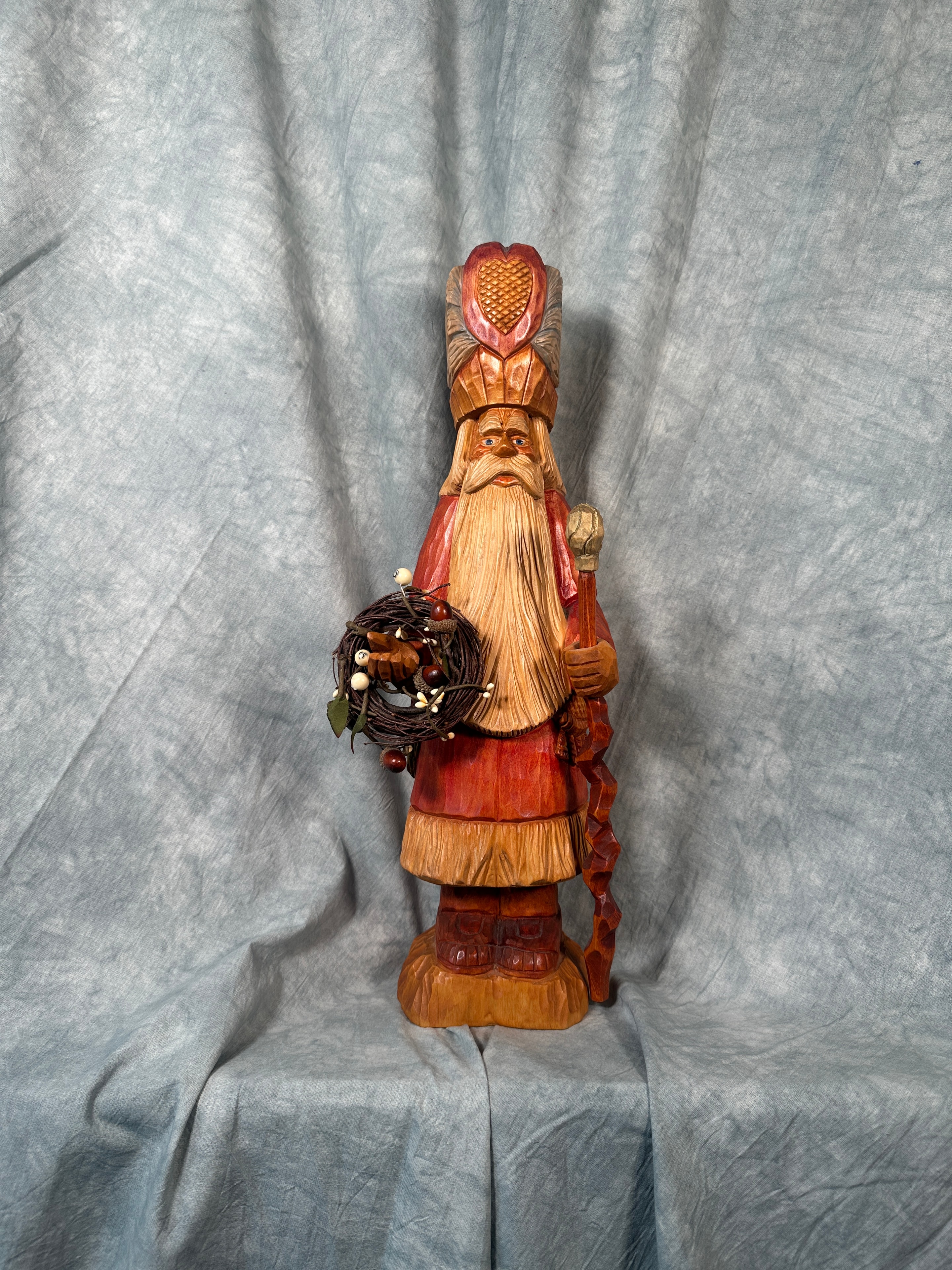 Hand-carved Father Christmas figure by Paul Bolinger