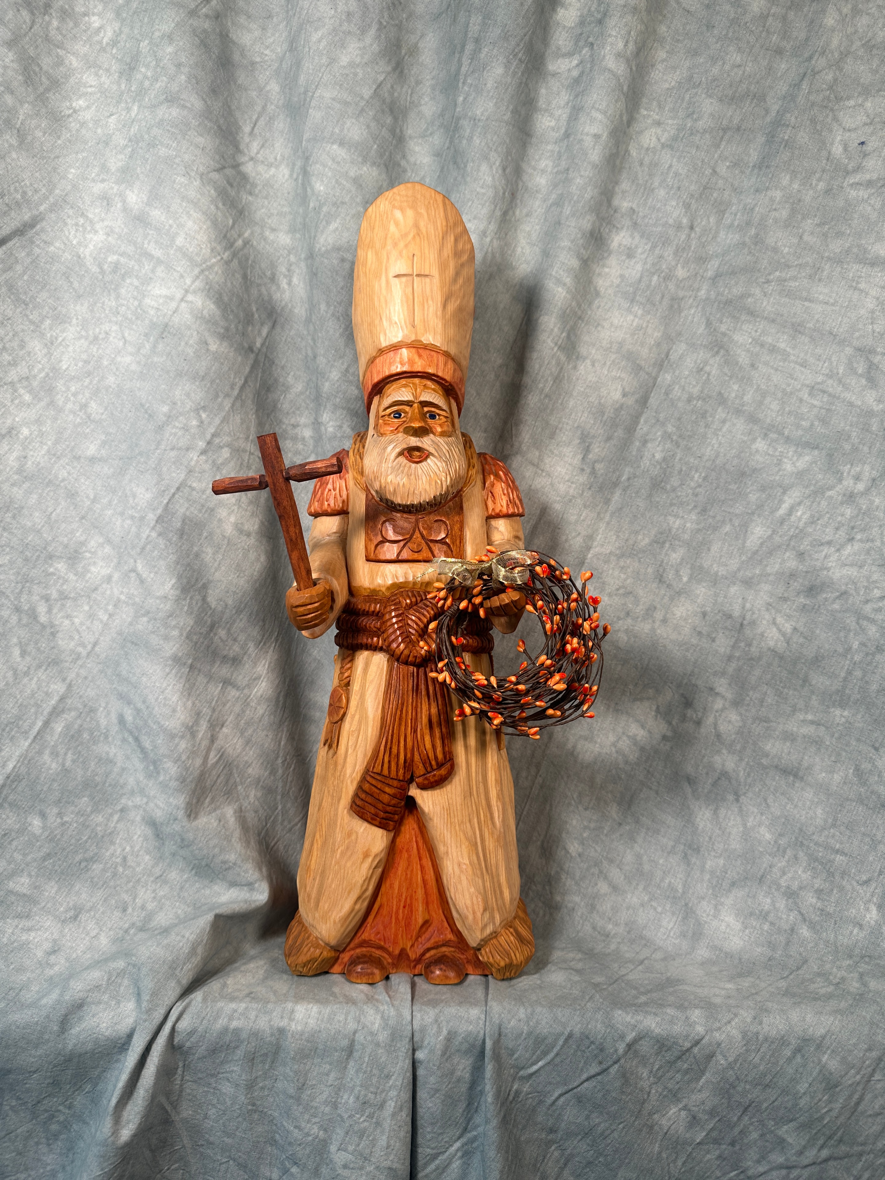 Hand-carved Father Christmas figure by Paul Bolinger