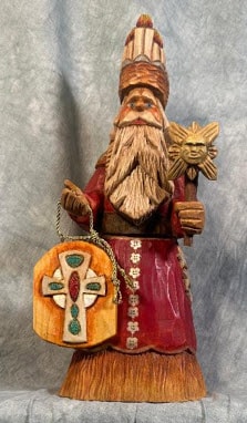 Hand-carved Father Christmas figure by Paul Bolinger