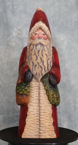 Smaller Carving — 12" tall hand-carved Father Christmas