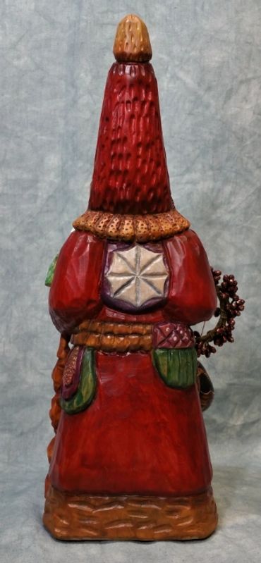 Father Christmas carving with rich hand-painted details