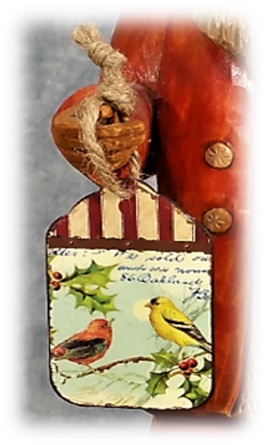 Father Christmas wood carving, old world folk art style