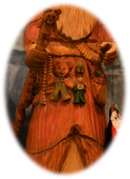 Father Christmas carving full figure with detailed face and robe